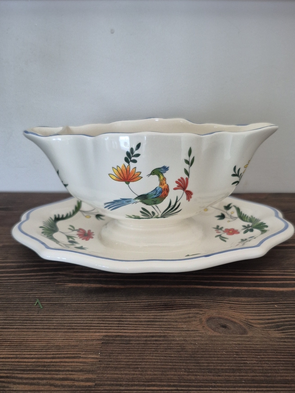 Vintage Gien Oiseau de Paradis Sauce Boat